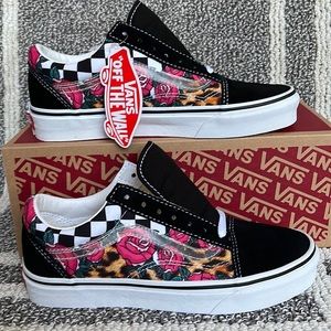 Vans Old Skool Rose/Animal Check True White Multi WMNS